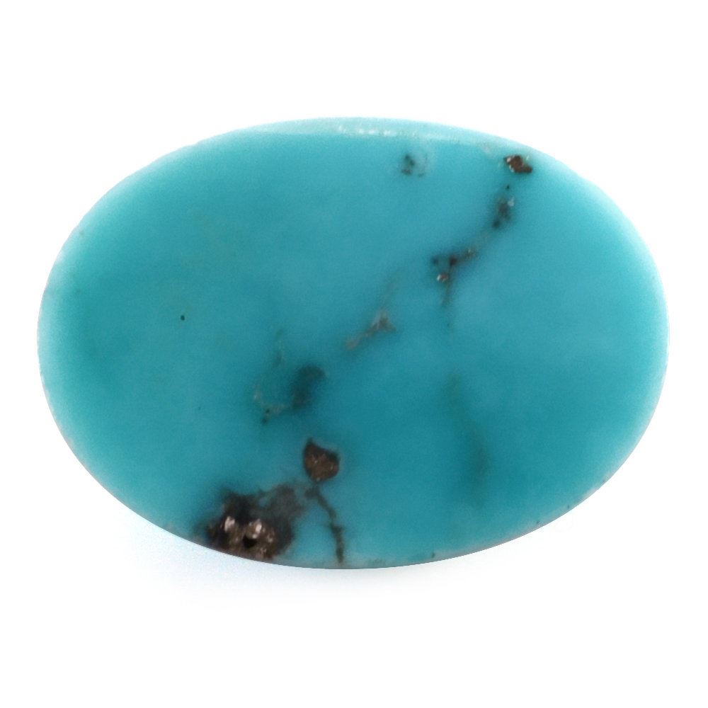 MEXICAN TURQUOISE PLAIN OVAL CAB 16X12MM 6.78 Cts.