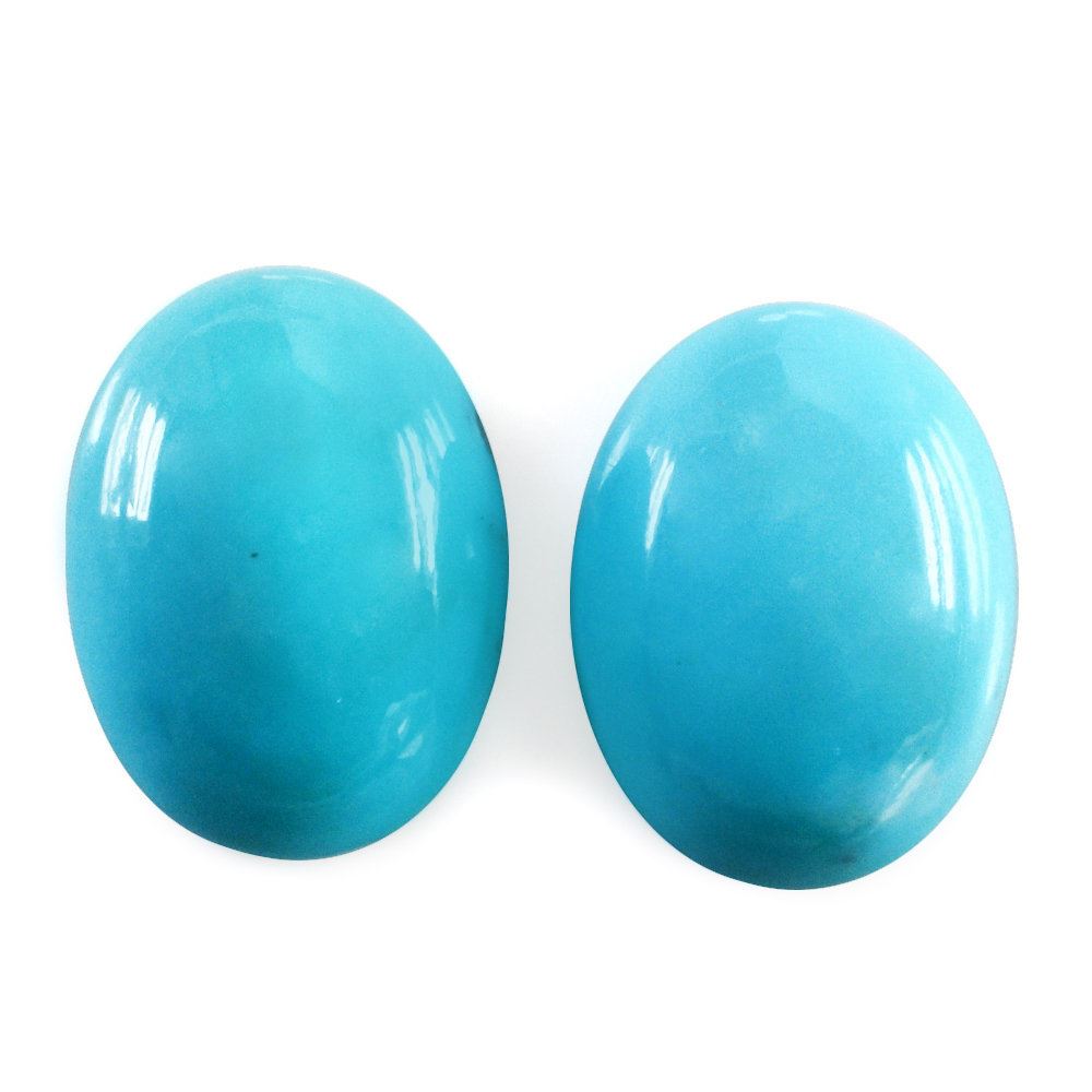 MEXICAN TURQUOISE PLAIN OVAL CAB 16X12MM 6.78 Cts.