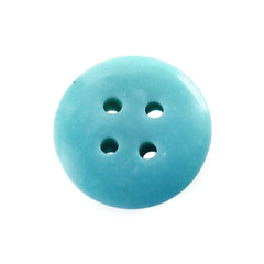 CHINESE TURQUOISE PLAIN ROUND BUTTON (FOUR HOLE FULL DRILL) 10MM 2.38 Cts.