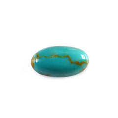 TURQUOISE OVAL CAB (GREENISH BLUE) (BROWN MATRIX) 8X4MM 0.70 Cts.