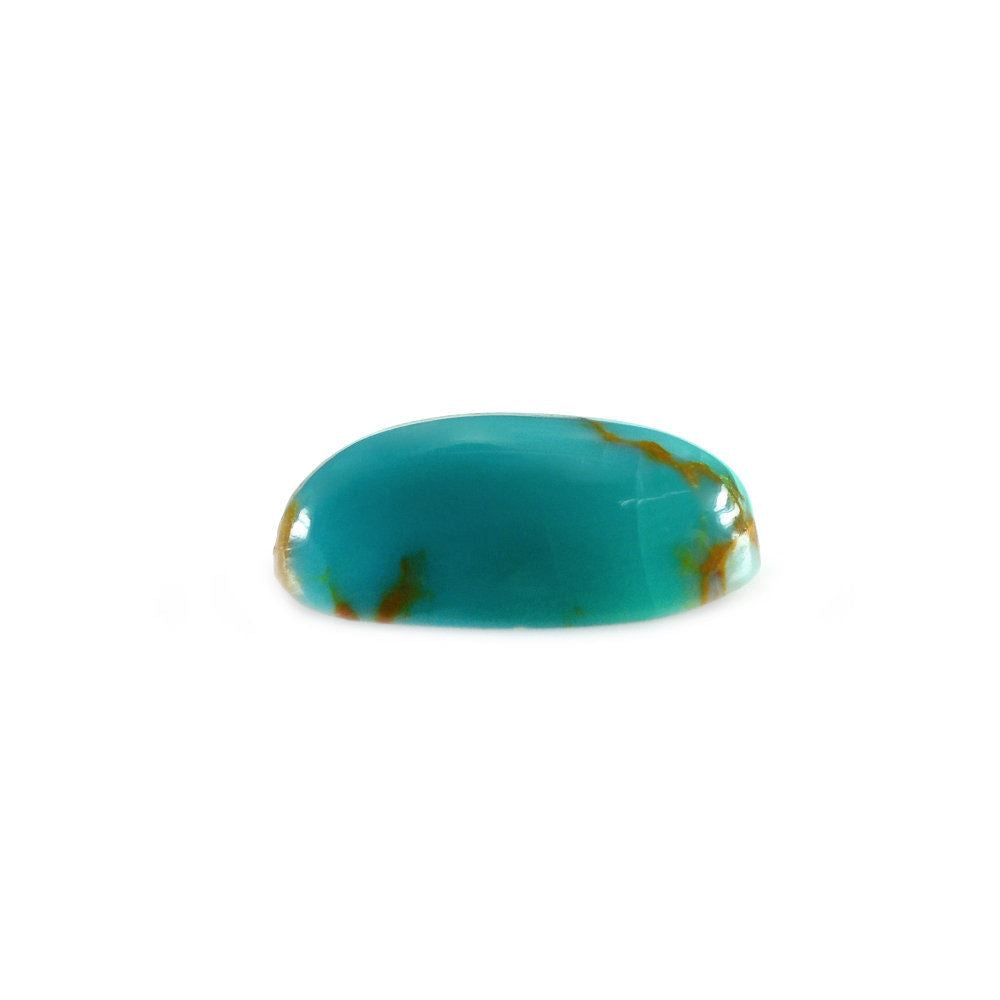 TURQUOISE OVAL CAB (GREENISH BLUE) (BROWN MATRIX) 8X4MM 0.70 Cts.