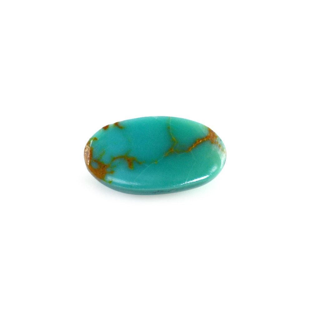 TURQUOISE OVAL CAB (GREENISH BLUE) (BROWN MATRIX) 8X4MM 0.70 Cts.