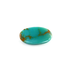 TURQUOISE OVAL CAB (GREENISH BLUE) (BROWN MATRIX) 8X4MM 0.70 Cts.