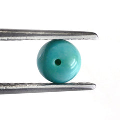 TURQUOISE PLAIN BALLS (MATRIX) (HALF DRILL) 6MM 1.61 Cts.