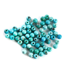 MEXICAN TURQUOISE PLAIN BALLS (MATRIX) (FULL DRILL 1.20MM) 5.30MM 0.86 Cts.