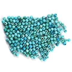 MEXICAN TURQUOISE PLAIN BALLS (MATRIX) (FULL DRILL 1.20MM) 3.30MM 0.17 Cts.
