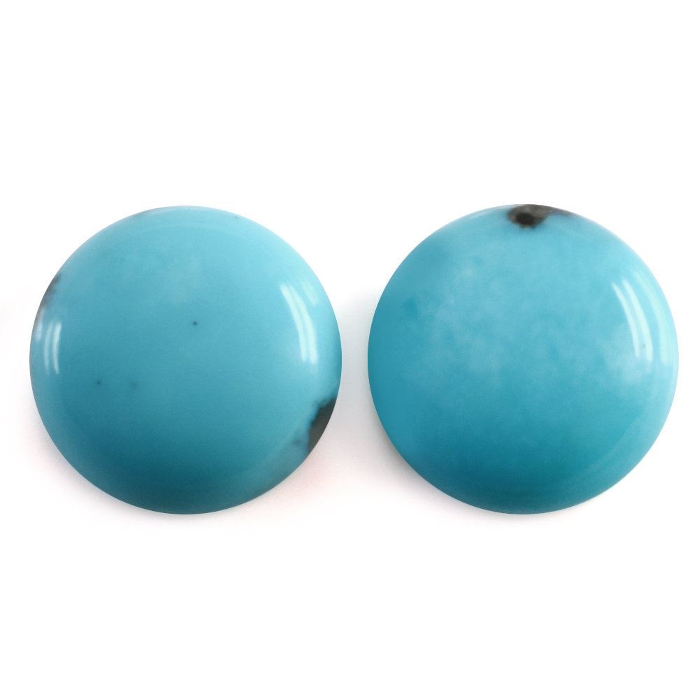 TURQUOISE ROUND CAB (MATRIX) 14MM 7.53 Cts.