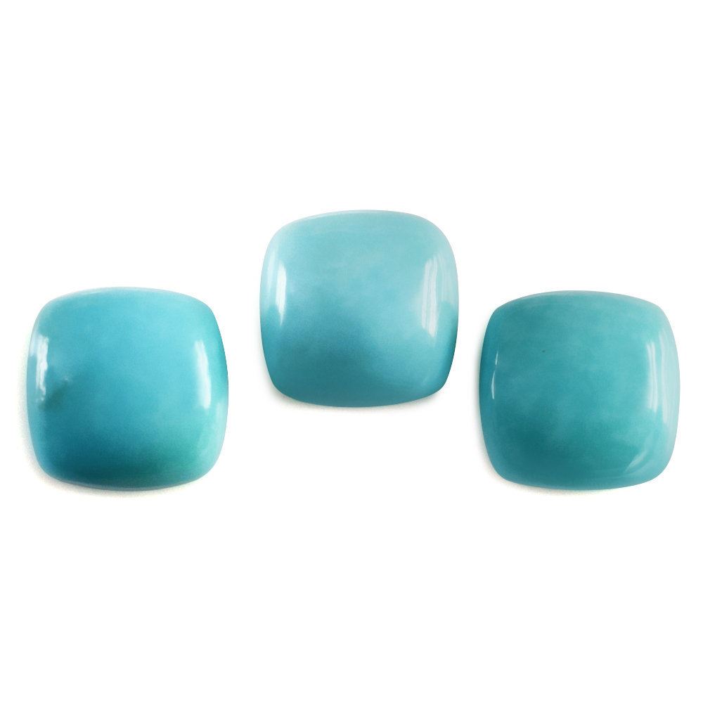 MEXICAN TURQUOISE PLAIN CUSHION CAB 7MM 1.28 Cts.