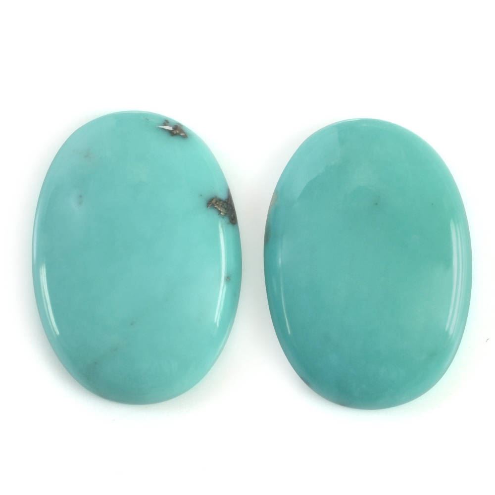MEXICAN TURQUOISE OVAL CAB (WITH MATRIX PYRITE) 20X14MM 9.33 Cts.