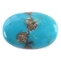 MEXICAN TURQUOISE OVAL CAB (WITH MATRIX PYRITE) 19X13MM 8.79 Cts.
