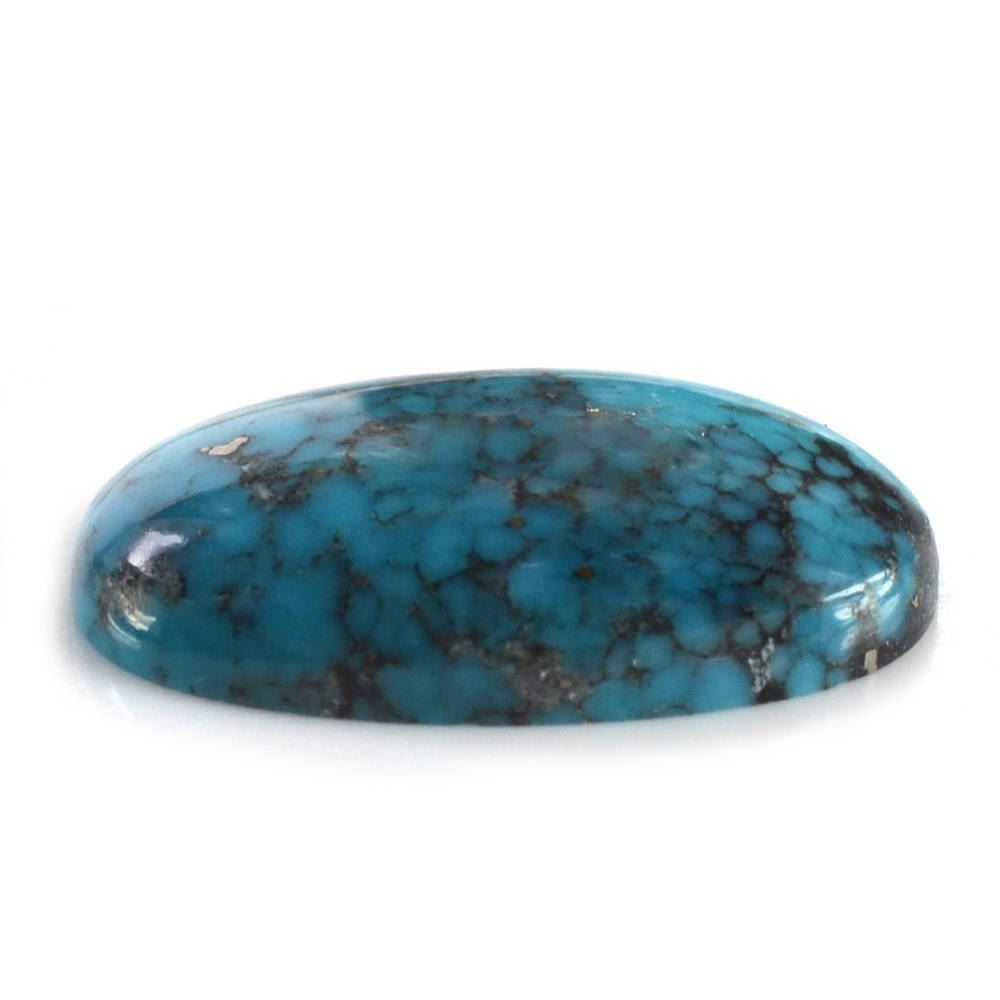 MEXICAN TURQUOISE OVAL CAB (WITH MATRIX PYRITE) 19X13MM 8.81 Cts.