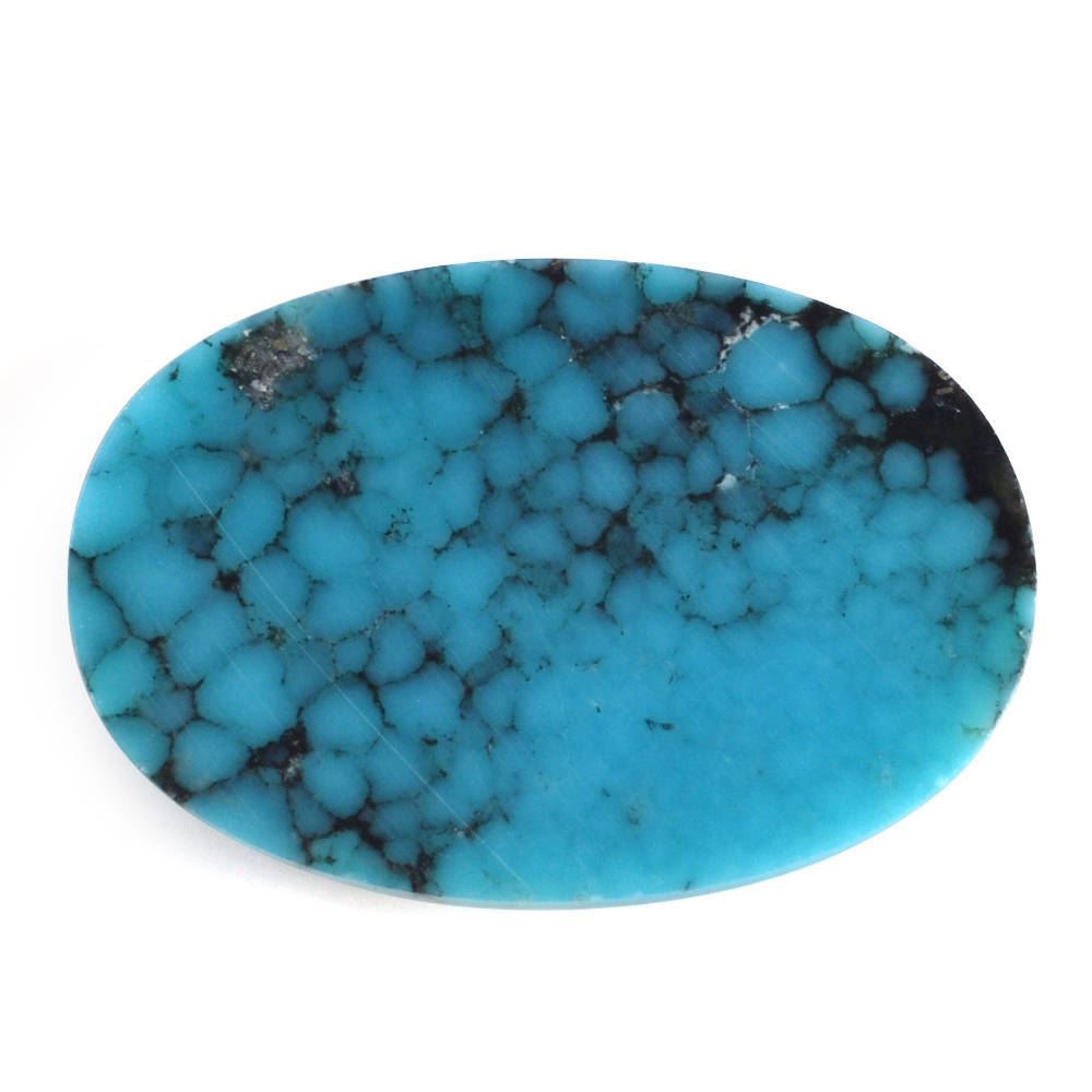 MEXICAN TURQUOISE OVAL CAB (WITH MATRIX PYRITE) 19X13MM 8.81 Cts.