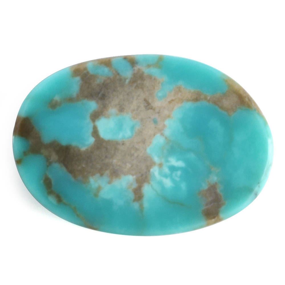 MEXICAN TURQUOISE OVAL CAB (WITH MATRIX PYRITE) 19X13MM 8.97 Cts.