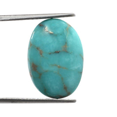 MEXICAN TURQUOISE OVAL CAB (WITH MATRIX PYRITE) 19X13MM 8.97 Cts.