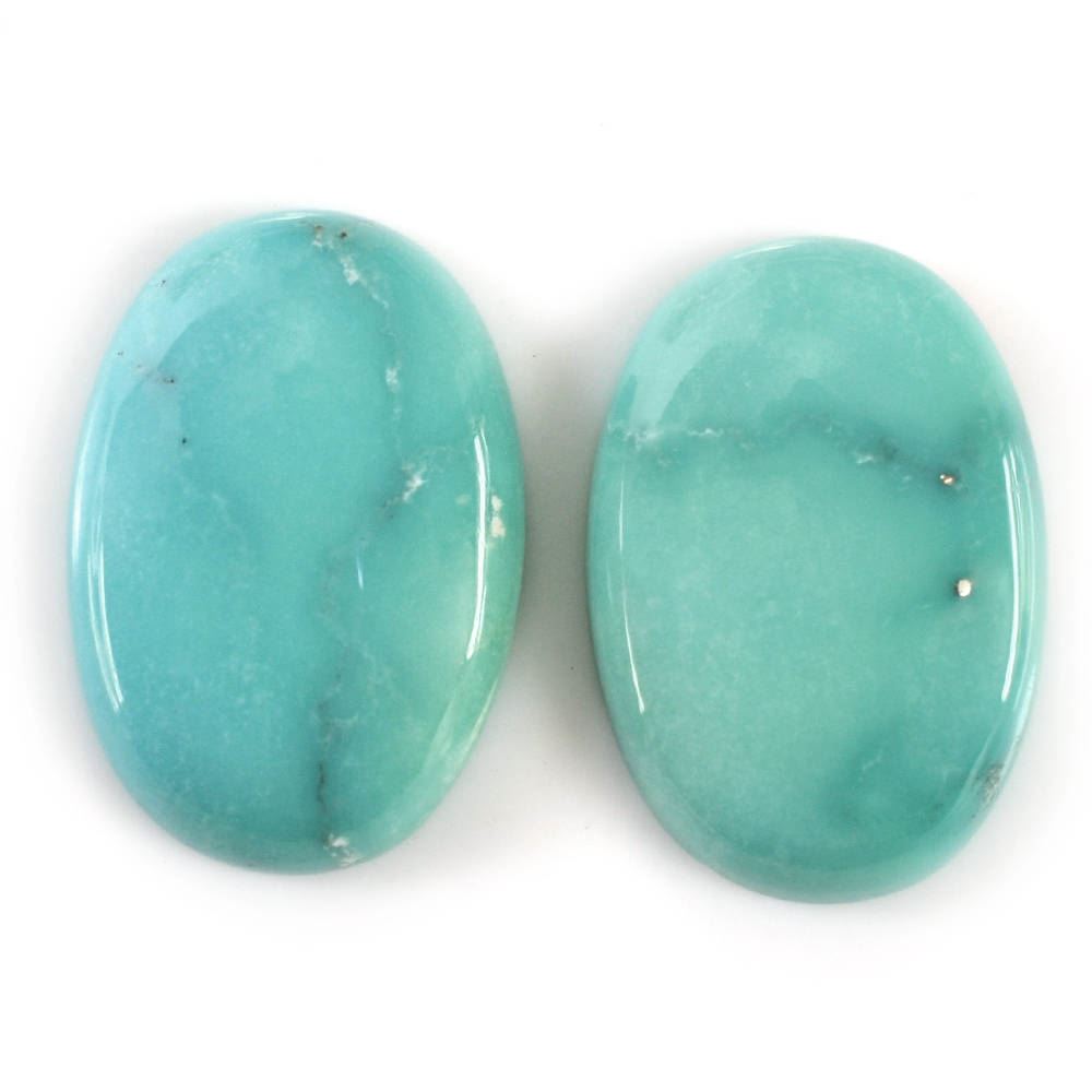 MEXICAN TURQUOISE OVAL CAB (WITH MATRIX PYRITE) 19X13MM 10.01 Cts.