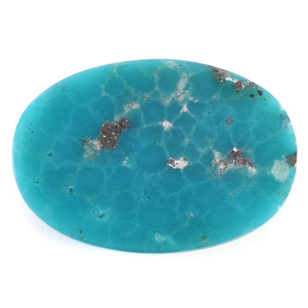 MEXICAN TURQUOISE OVAL CAB (WITH MATRIX PYRITE) 19X13MM 8.80 Cts.