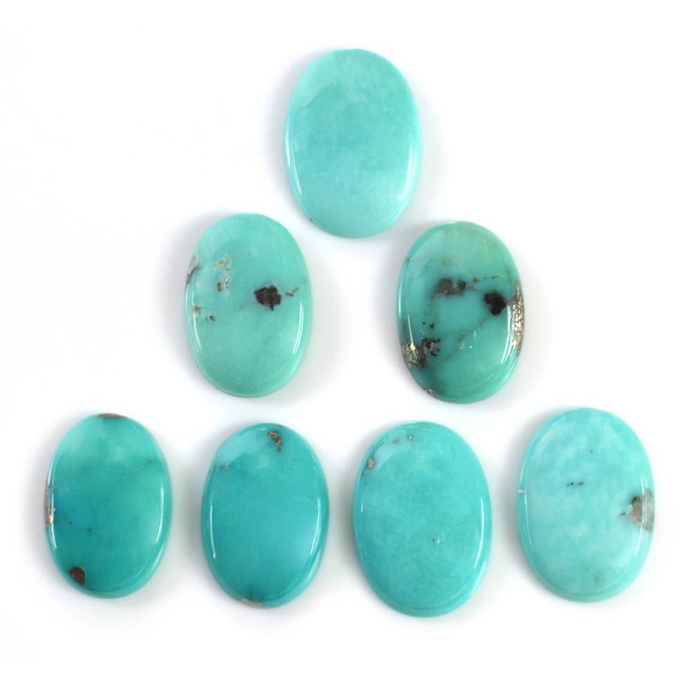 MEXICAN TURQUOISE OVAL CAB (WITH MATRIX PYRITE) 19X13MM 9.60 Cts.
