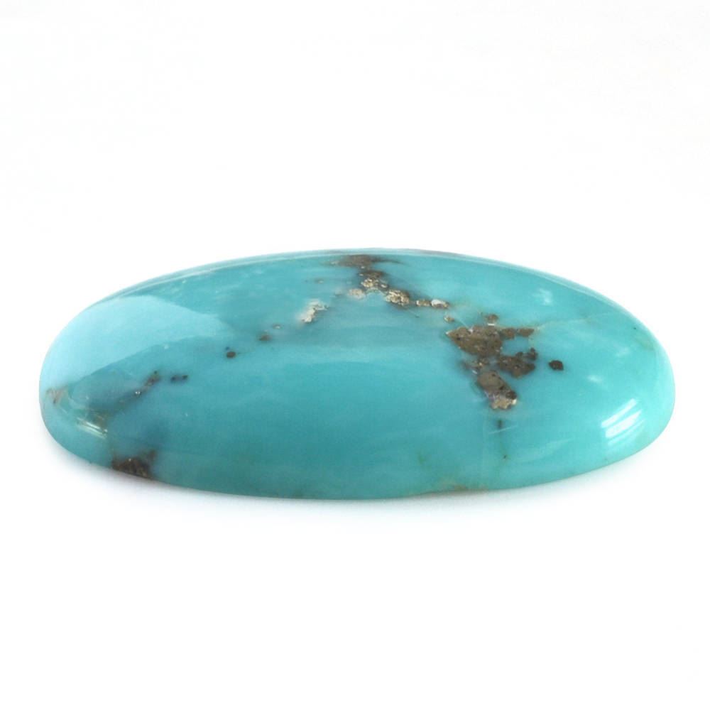 MEXICAN TURQUOISE OVAL CAB (WITH MATRIX PYRITE) 19X13MM 9.03 Cts.