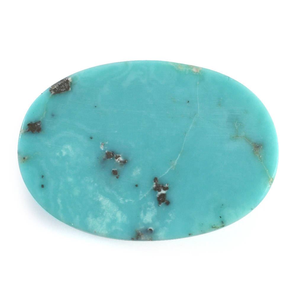 MEXICAN TURQUOISE OVAL CAB (WITH MATRIX PYRITE) 19X13MM 9.03 Cts.