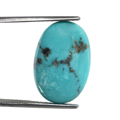 MEXICAN TURQUOISE OVAL CAB (WITH MATRIX PYRITE) 19X13MM 9.03 Cts.