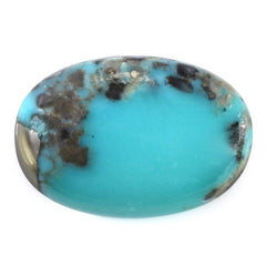 MEXICAN TURQUOISE OVAL CAB (WITH MATRIX PYRITE) 19X13MM 9.87 Cts.