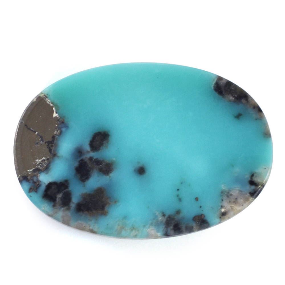 MEXICAN TURQUOISE OVAL CAB (WITH MATRIX PYRITE) 19X13MM 9.87 Cts.
