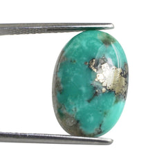 MEXICAN TURQUOISE OVAL CAB (WITH MATRIX PYRITE) 19X13MM 9.78 Cts.