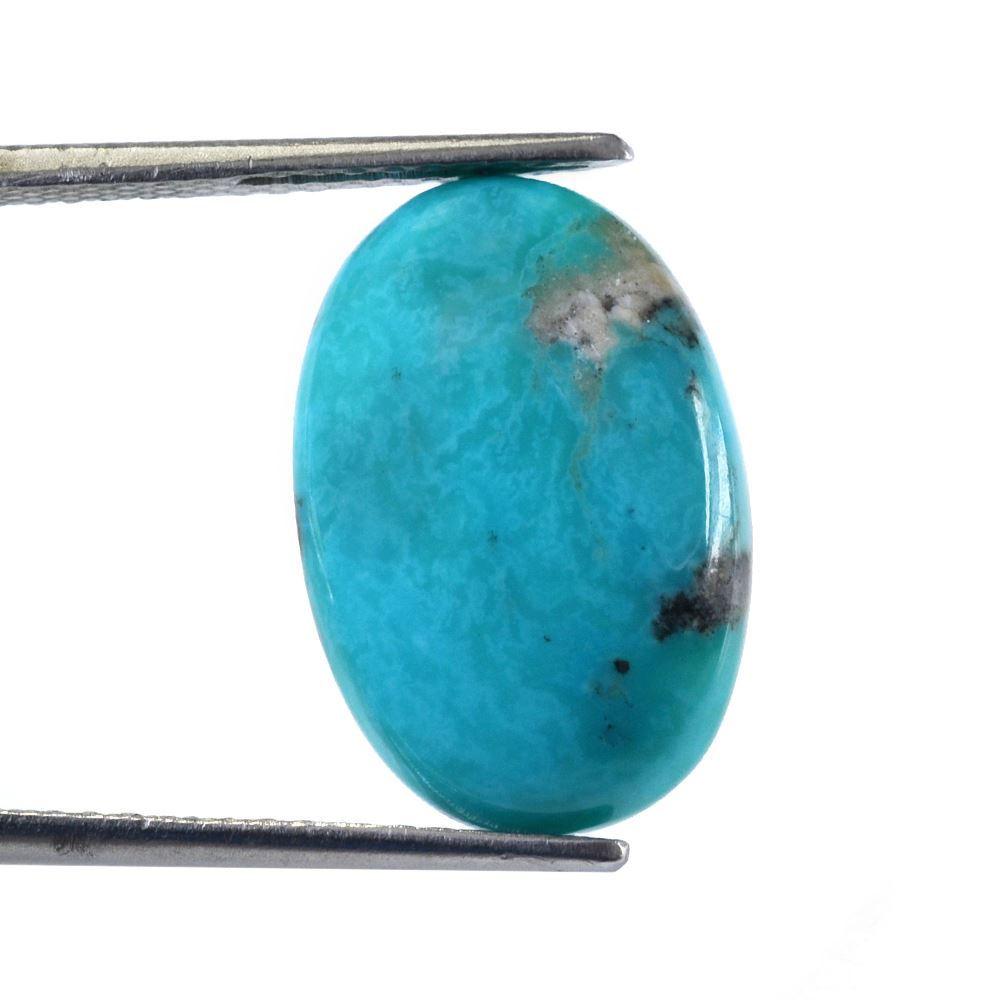 MEXICAN TURQUOISE OVAL CAB (WITH MATRIX PYRITE) 19X13MM 8.93 Cts.