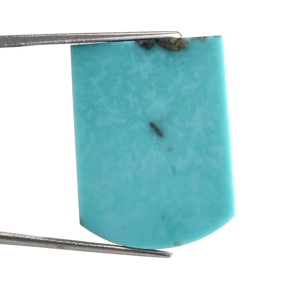 MEXICAN TURQUOISE FLAT BARREL SHAPE PLATE (WITH MATRIX PYRITE) 29X21.50MM 28.75 Cts.