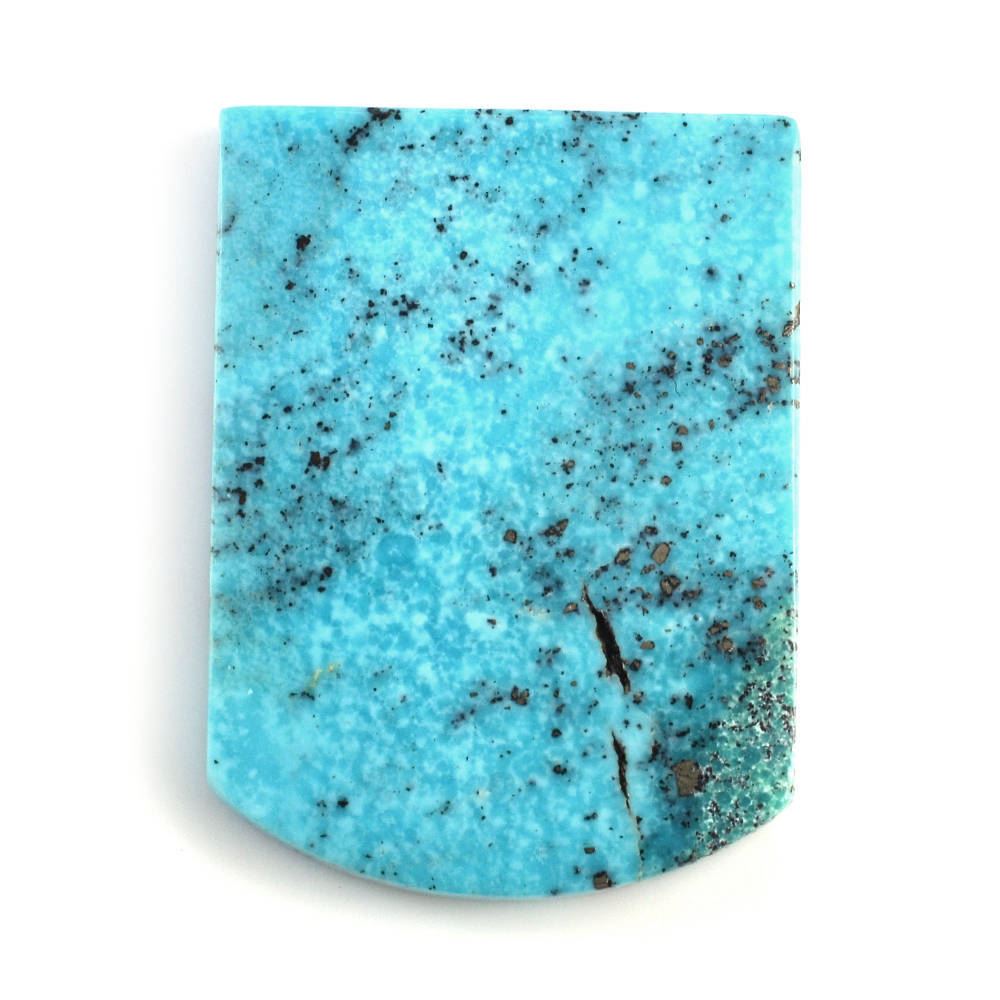 MEXICAN TURQUOISE FLAT BARREL SHAPE PLATE (WITH MATRIX PYRITE) 29X21.50MM 25.14 Cts.