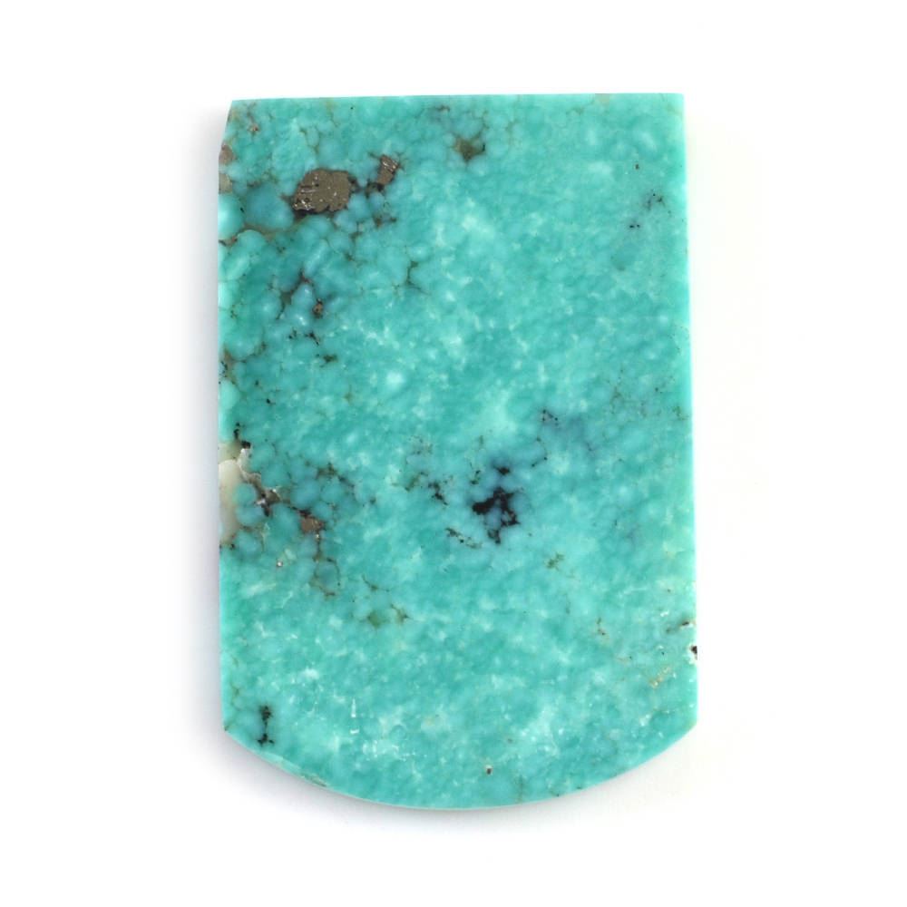 MEXICAN TURQUOISE FLAT BARREL SHAPE PLATE (WITH MATRIX PYRITE) 32X21MM 29.74 Cts.