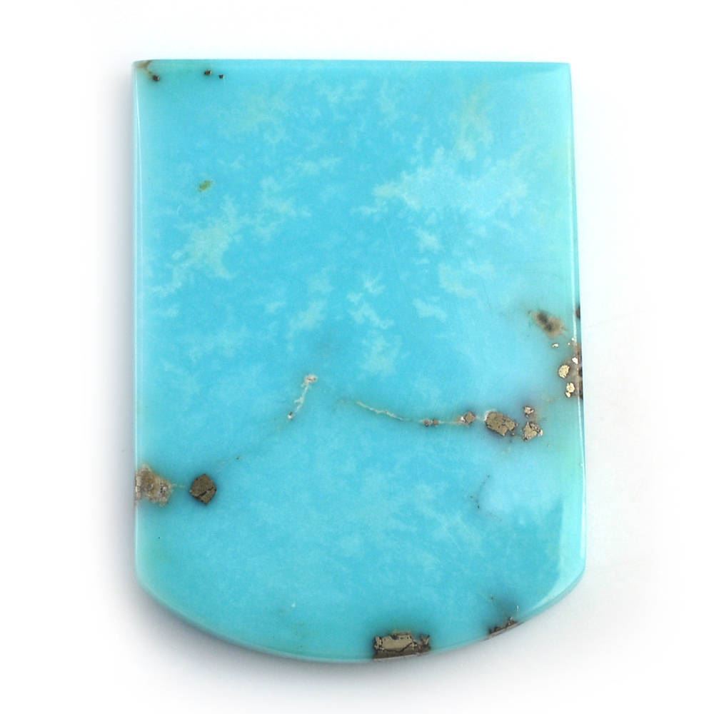 MEXICAN TURQUOISE FLAT BARREL SHAPE PLATE (WITH MATRIX PYRITE) 29X21.50MM 28.21 Cts.