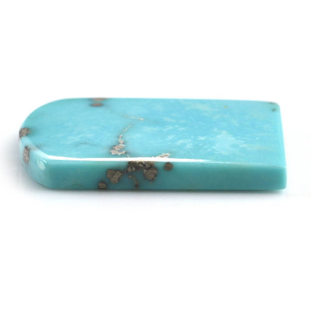 MEXICAN TURQUOISE FLAT BARREL SHAPE PLATE (WITH MATRIX PYRITE) 29X21.50MM 28.21 Cts.