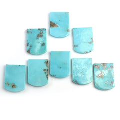 MEXICAN TURQUOISE FLAT BARREL SHAPE PLATE (WITH MATRIX PYRITE) 29X21.50MM 28.21 Cts.