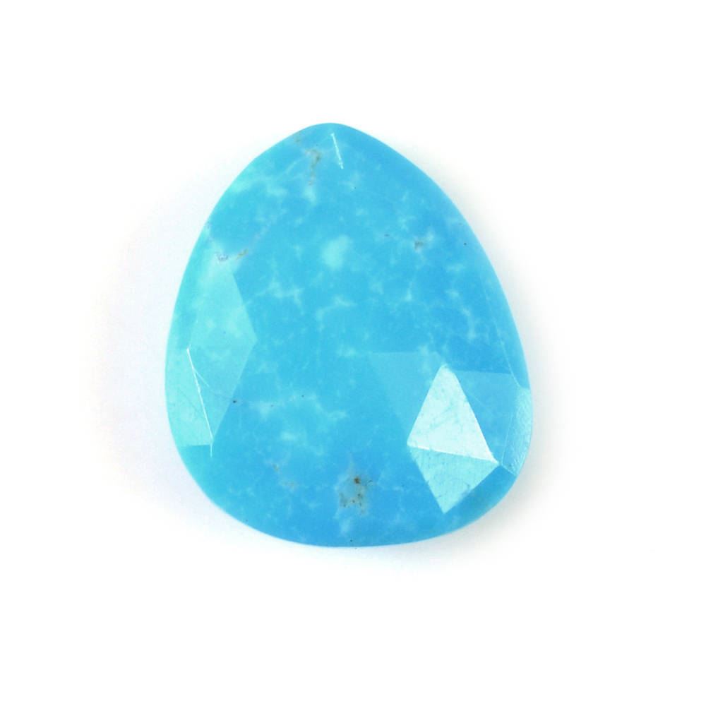 MEXICAN TURQUOISE ROSE CUT BRIOLETTE PEARISH (AA) 13X11MM 3.30 Cts.