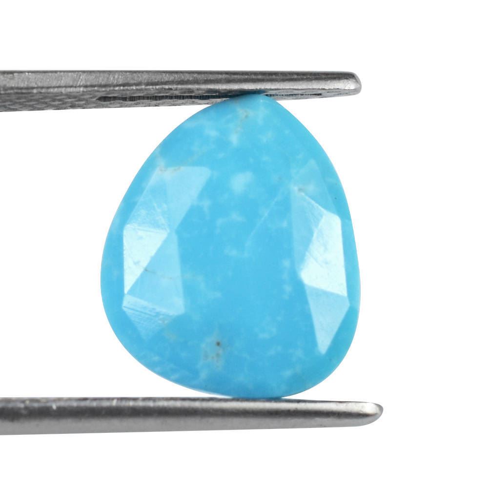 MEXICAN TURQUOISE ROSE CUT BRIOLETTE PEARISH (AA) 13X11MM 3.30 Cts.