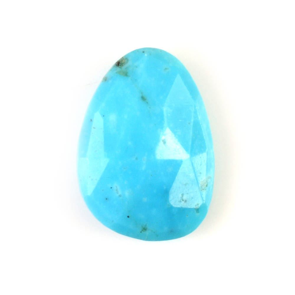 MEXICAN TURQUOISE ROSE CUT BRIOLETTE PEARISH (AA) 14X10MM 3.35 Cts.