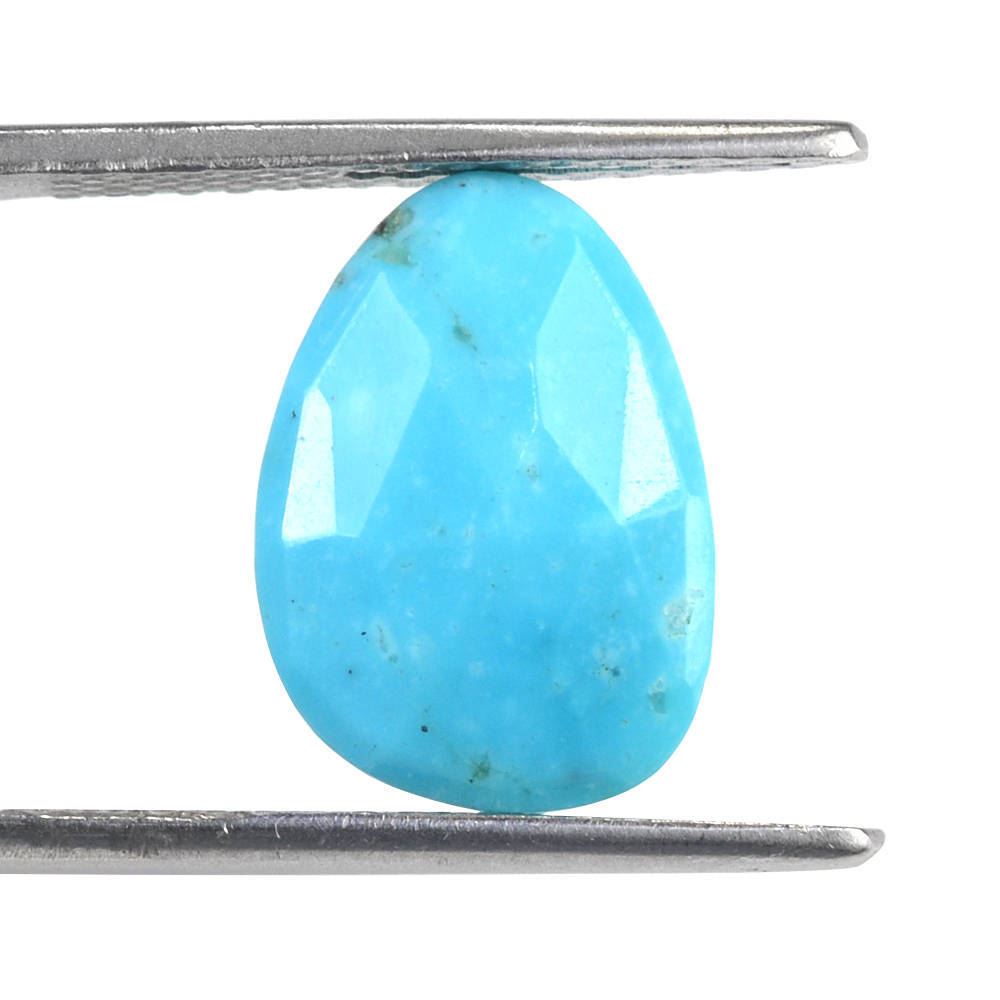 MEXICAN TURQUOISE ROSE CUT BRIOLETTE PEARISH (AA) 14X10MM 3.35 Cts.