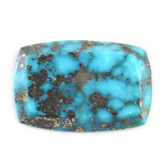 MEXICAN TURQUOISE TABLE CUT CUSHION (WITH MATRIX PYRITE) 18X12MM 7.68 Cts.