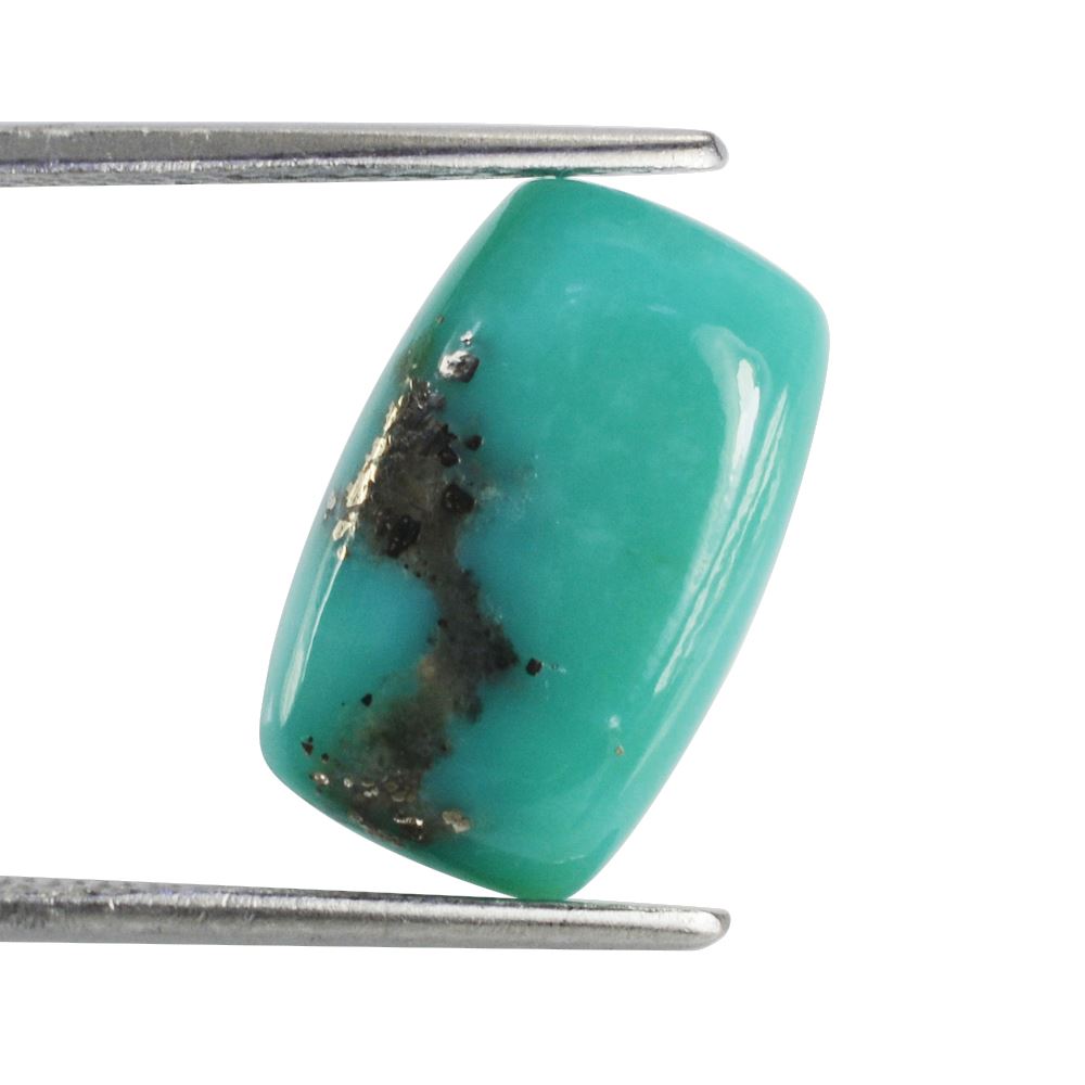 MEXICAN TURQUOISE CUSHION CAB (WITH MATRIX PYRITE) 16X10MM 4.71 Cts.