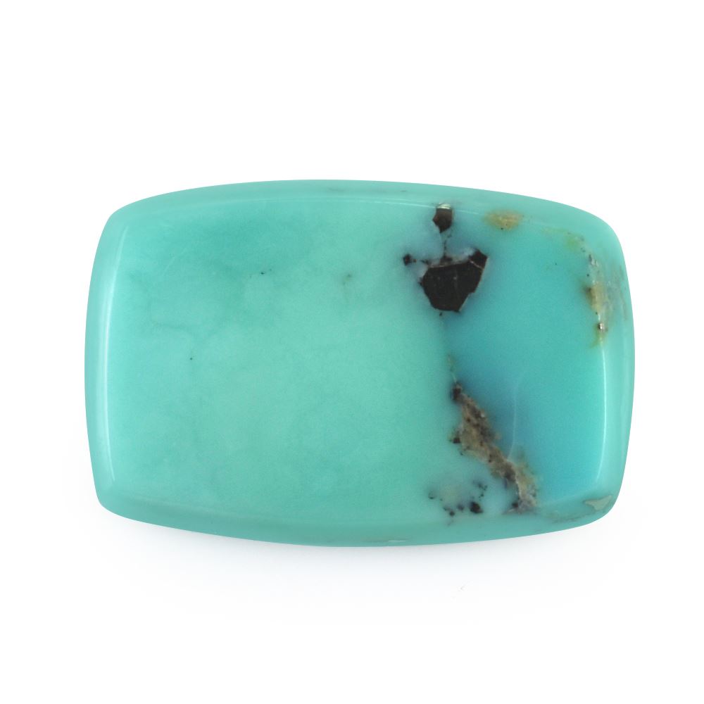 MEXICAN TURQUOISE TABLE CUT CUSHION CAB (WITH MATRIX PYRITE) 18X12MM 7.50 Cts.