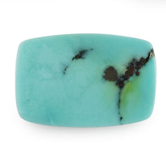 MEXICAN TURQUOISE TABLE CUT CUSHION CAB (WITH MATRIX PYRITE) 18X12MM 7.50 Cts.