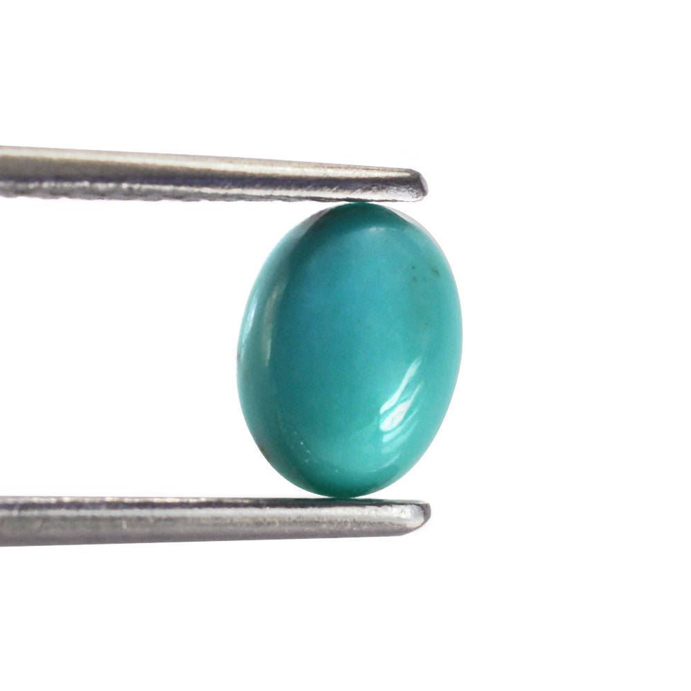 MEXICAN TURQUOISE OVAL CAB (SI) (BLUE GREEN) 8X6MM 1.09 Cts.