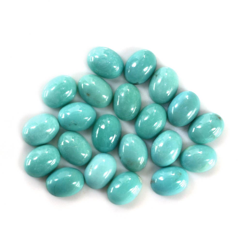 MEXICAN TURQUOISE OVAL CAB (SI) (BLUE GREEN) 8X6MM 1.09 Cts.