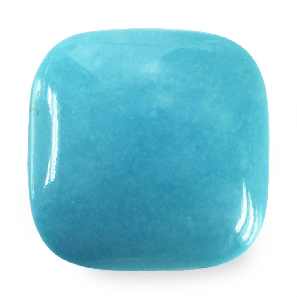 MEXICAN TURQUOISE LENTIL CUSHION (SI) (BLUE) 14MM 8.07 Cts.