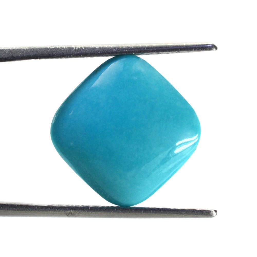 MEXICAN TURQUOISE LENTIL CUSHION (SI) (BLUE) 14MM 8.07 Cts.
