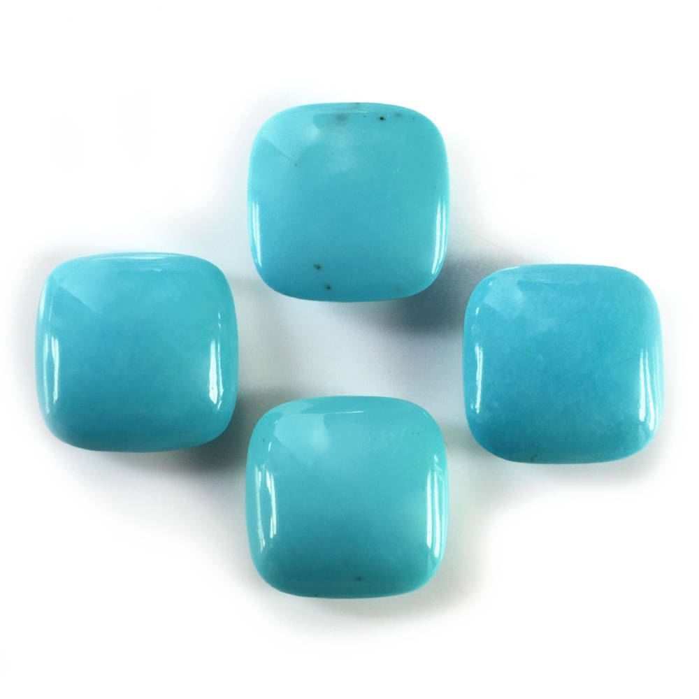 MEXICAN TURQUOISE LENTIL CUSHION (SI) (BLUE) 14MM 8.07 Cts.