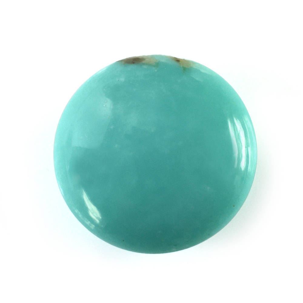 MEXICAN TURQUOISE LENTIL ROUND (SI) (BLUE GREEN) 12MM 5.54 Cts.