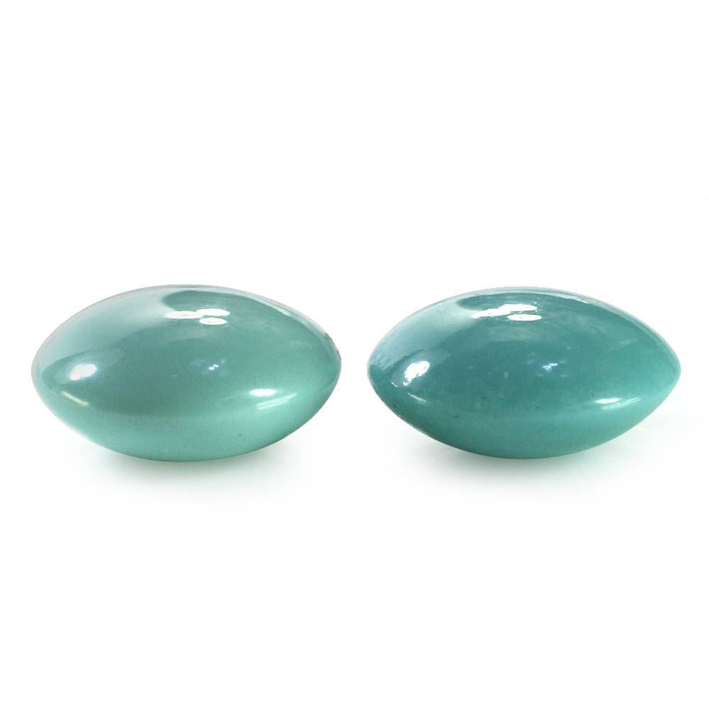 MEXICAN TURQUOISE LENTIL ROUND (SI) (BLUE GREEN) 12MM 5.54 Cts.