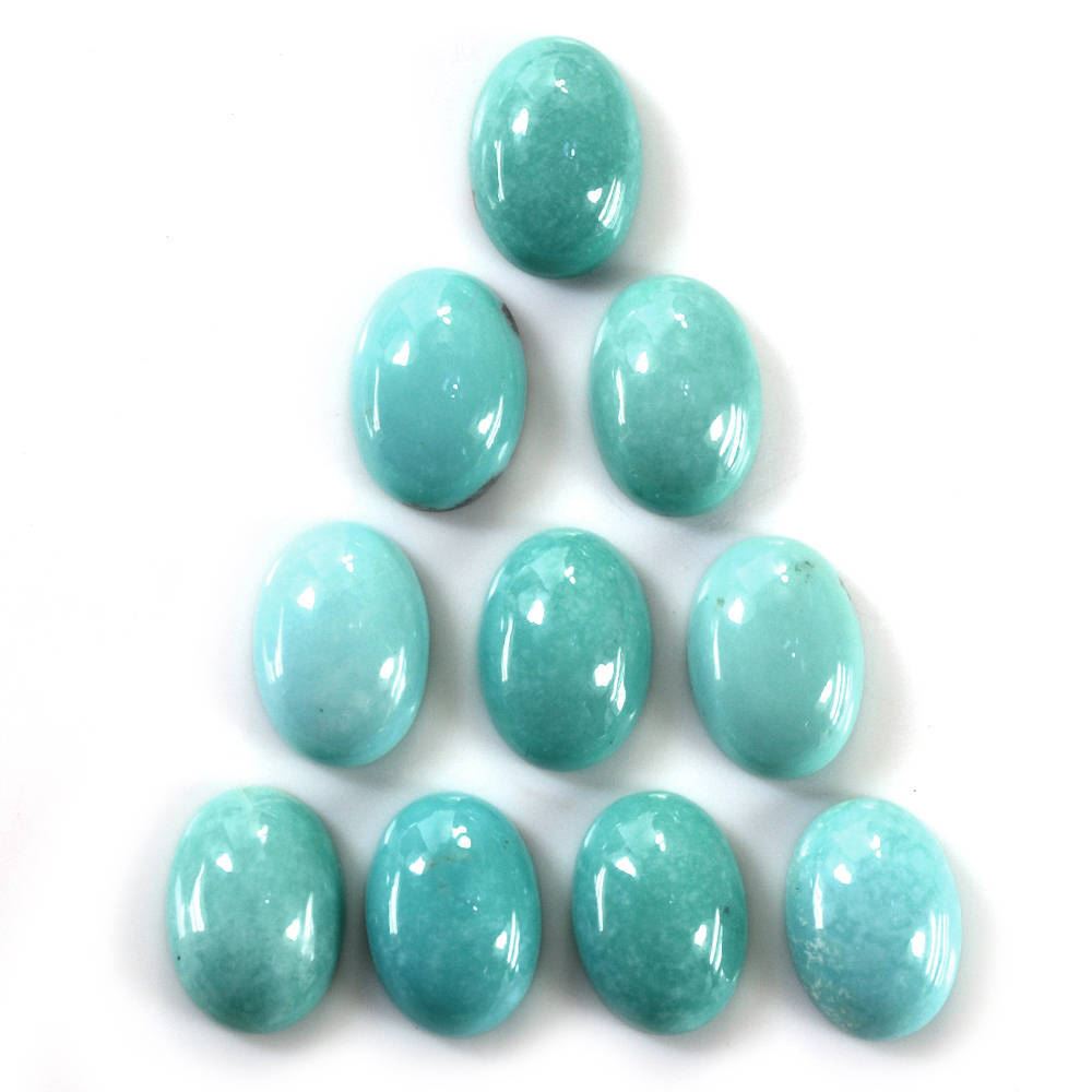 MEXICAN TURQUOISE OVAL CAB (SI) (BLUE GREEN) 14X10MM 5.34 Cts.